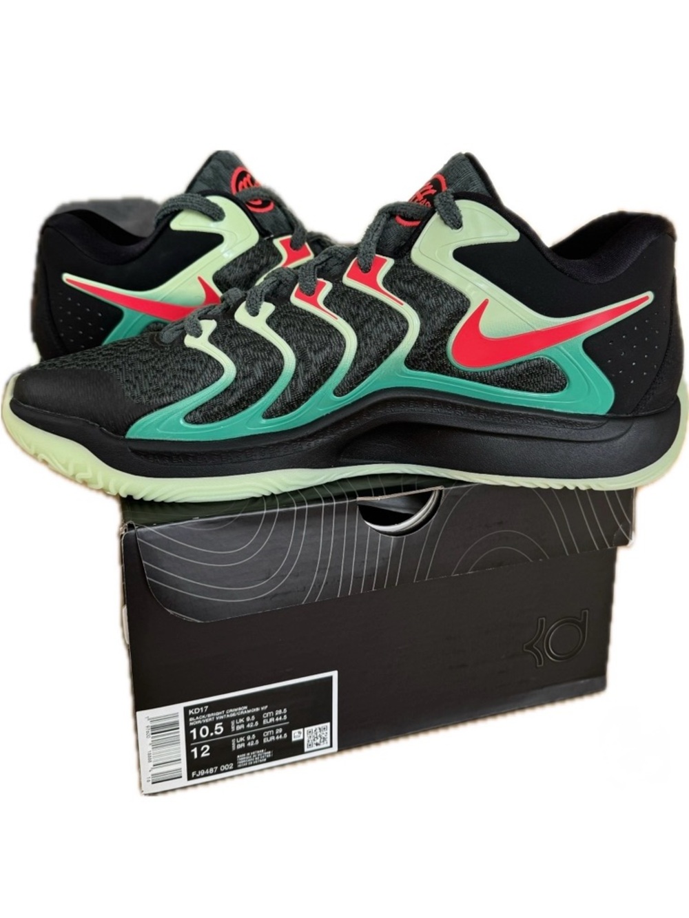 Nike KD Low Basketball Shoes in Black, Bright Crimson Size 10.5 NEW IN BOX